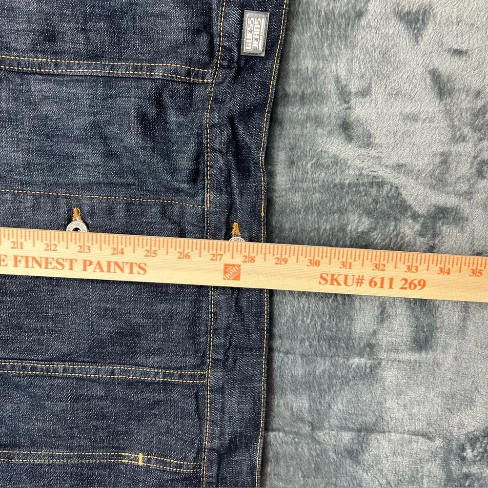 GUESS Men's 4XL‎ Blue Denim Trucker Jacket Vintage 90s/Y2k Made in USA Button Up